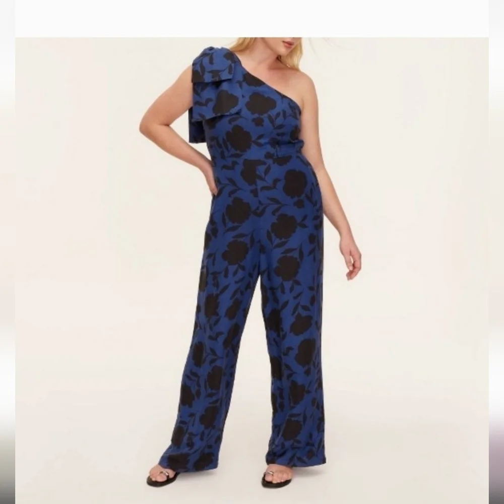 Kate Spade Navy and Black Floral Jumpsuit